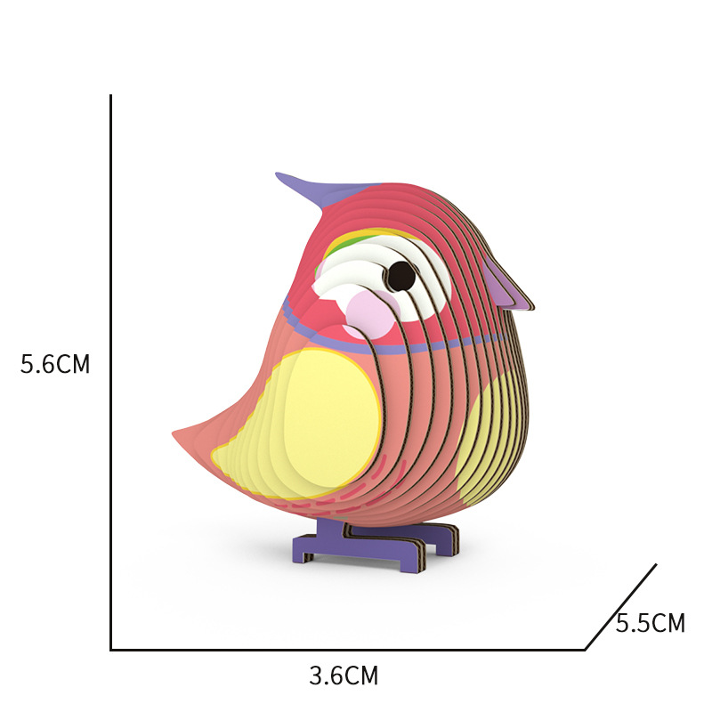 Fun Bird 3D Puzzle Paper DIY Children's Educational Toy Student Gift Parent-child Interactive Game