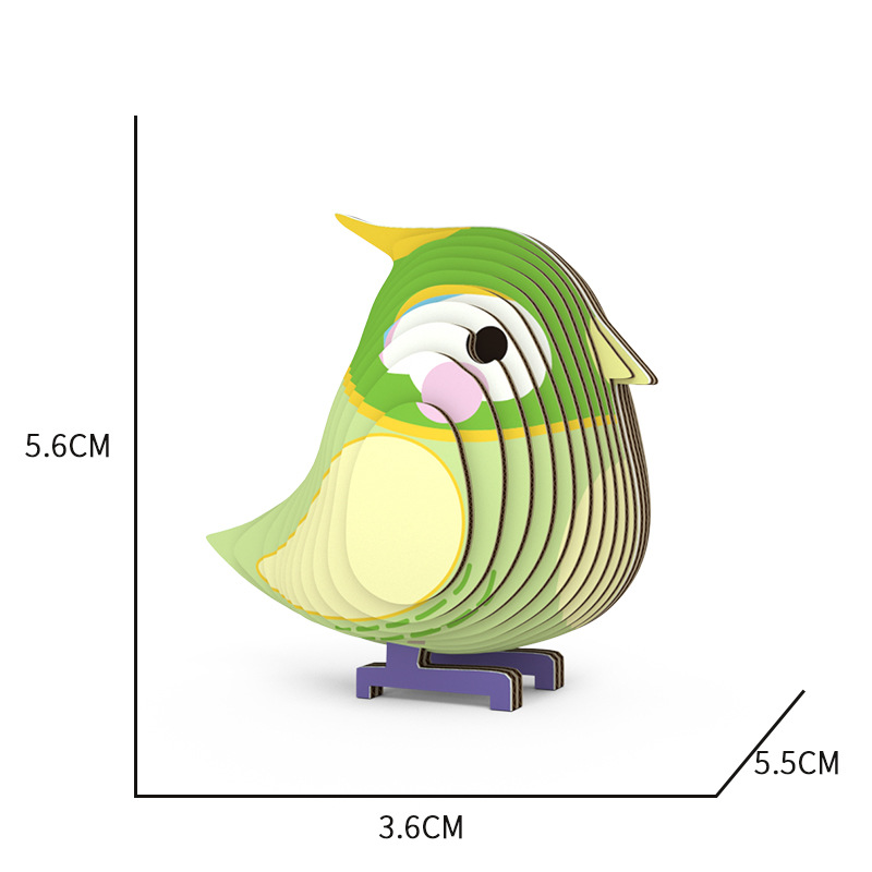 Fun Bird 3D Puzzle Paper DIY Children's Educational Toy Student Gift Parent-child Interactive Game
