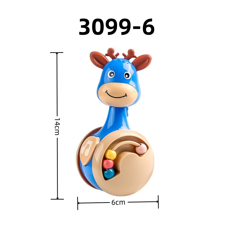 Little Deer Tumbler Children's Educational Toys Baby Soothing Cartoon Squeaky Little Dinosaur Wholesale