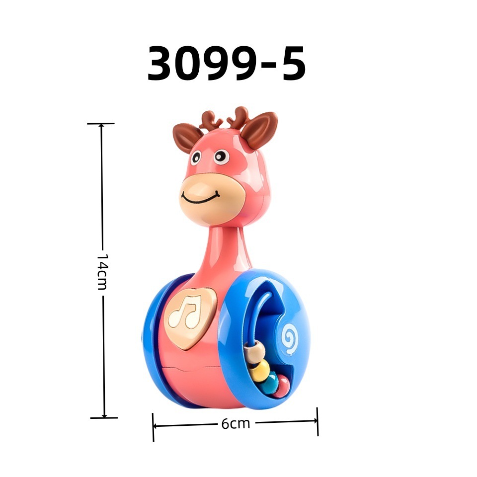 Little Deer Tumbler Children's Educational Toys Baby Soothing Cartoon Squeaky Little Dinosaur Wholesale