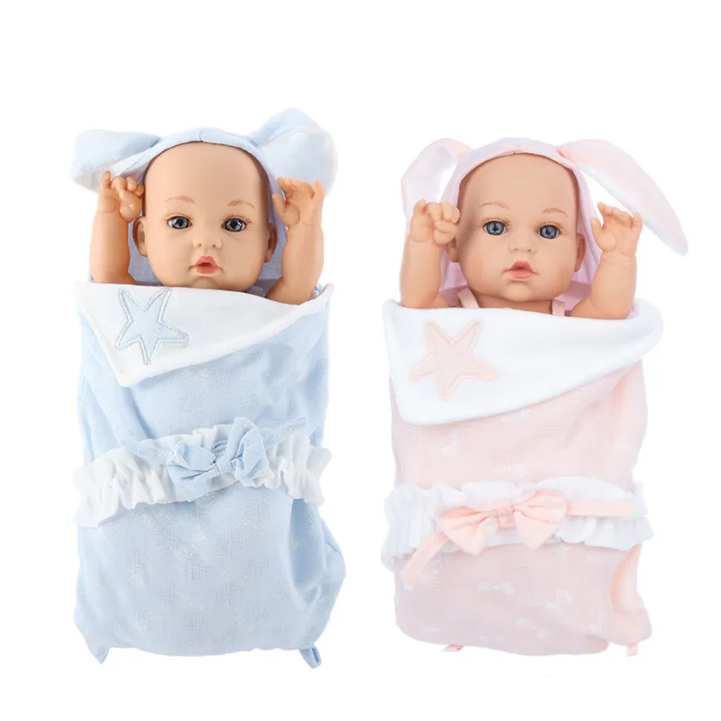 New 12-inch sleeping doll simulation baby reborn doll full body soft glue doll soothing sleeping doll