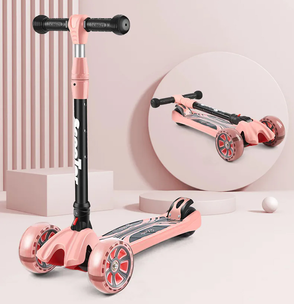 Hot sale bud baby scooter children's lifting flashing aluminum alloy boy and girl baby 2-14 years old scooter