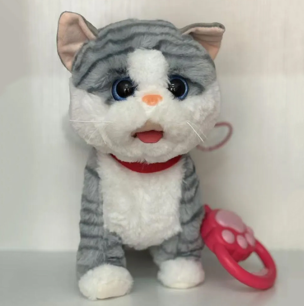 Electric plush toy cat can walk, sing, nod, touch and meow, simulate tongue sticking out kitten