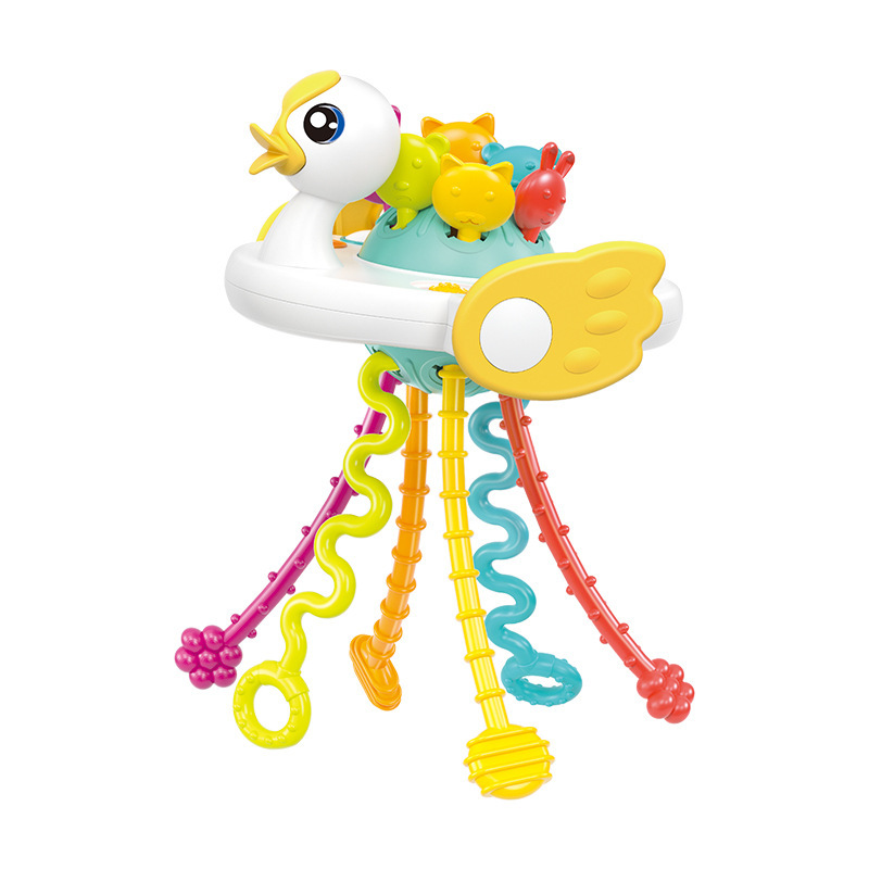 Hot-selling baby early education pull-along toys for brain development, head lifting, finger grasping, and puzzles.