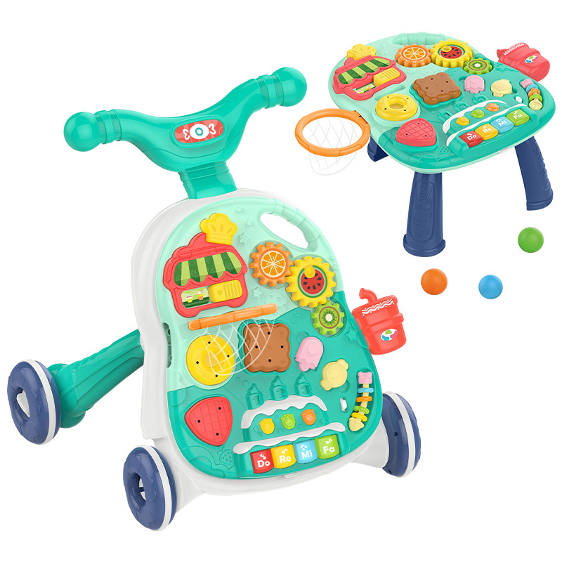 Hot selling five-in-one baby walker for infants and young children to help them learn to walk and prevent rollover with O-legs multifunctional trolley