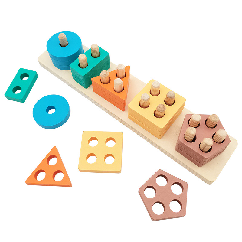 CE, EN71, CPC certified wooden pillar sets for children Montessori early childhood educational toys