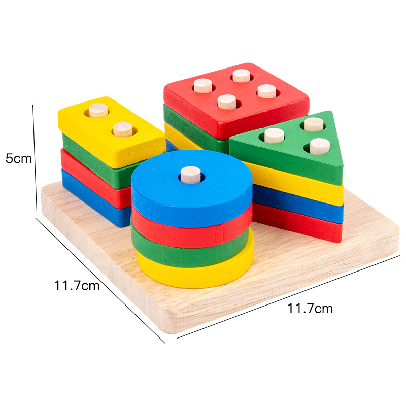 CE, EN71, CPC certified wooden pillar sets for children Montessori early childhood educational toys
