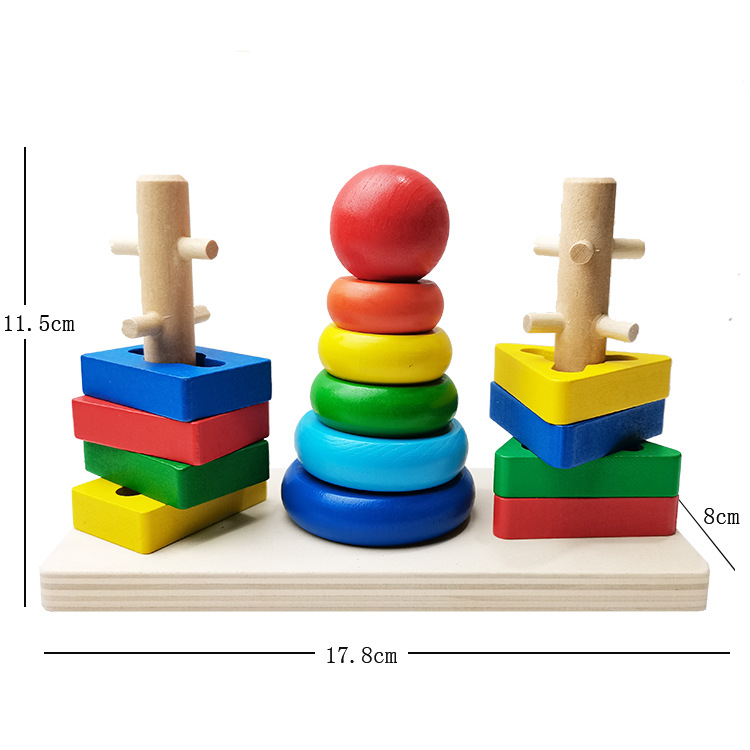 CE, EN71, CPC certified wooden pillar sets for children Montessori early childhood educational toys