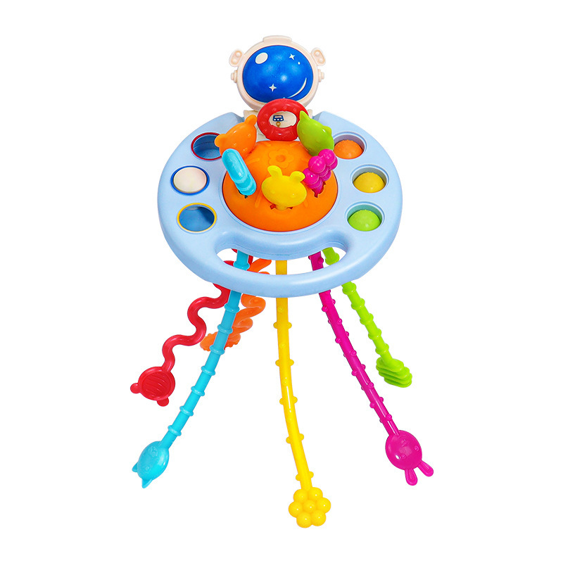 Hot-selling baby early education pull-along toys for brain development, head lifting, finger grasping, and puzzles.