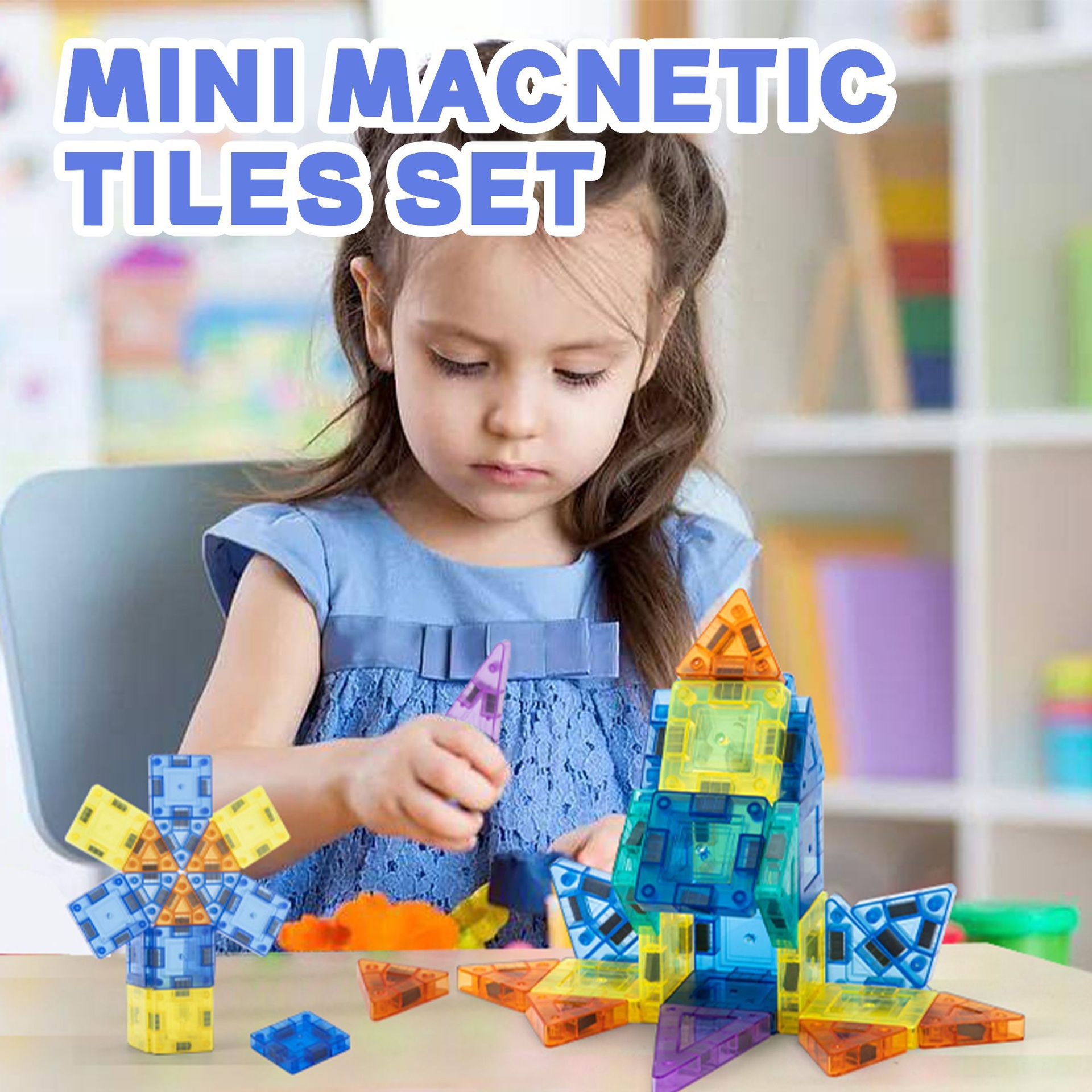 3.75cm Magnetic Tiles Portable Storage Colourful Window Magnetic Iron Box Set Magnetic Educational Toy