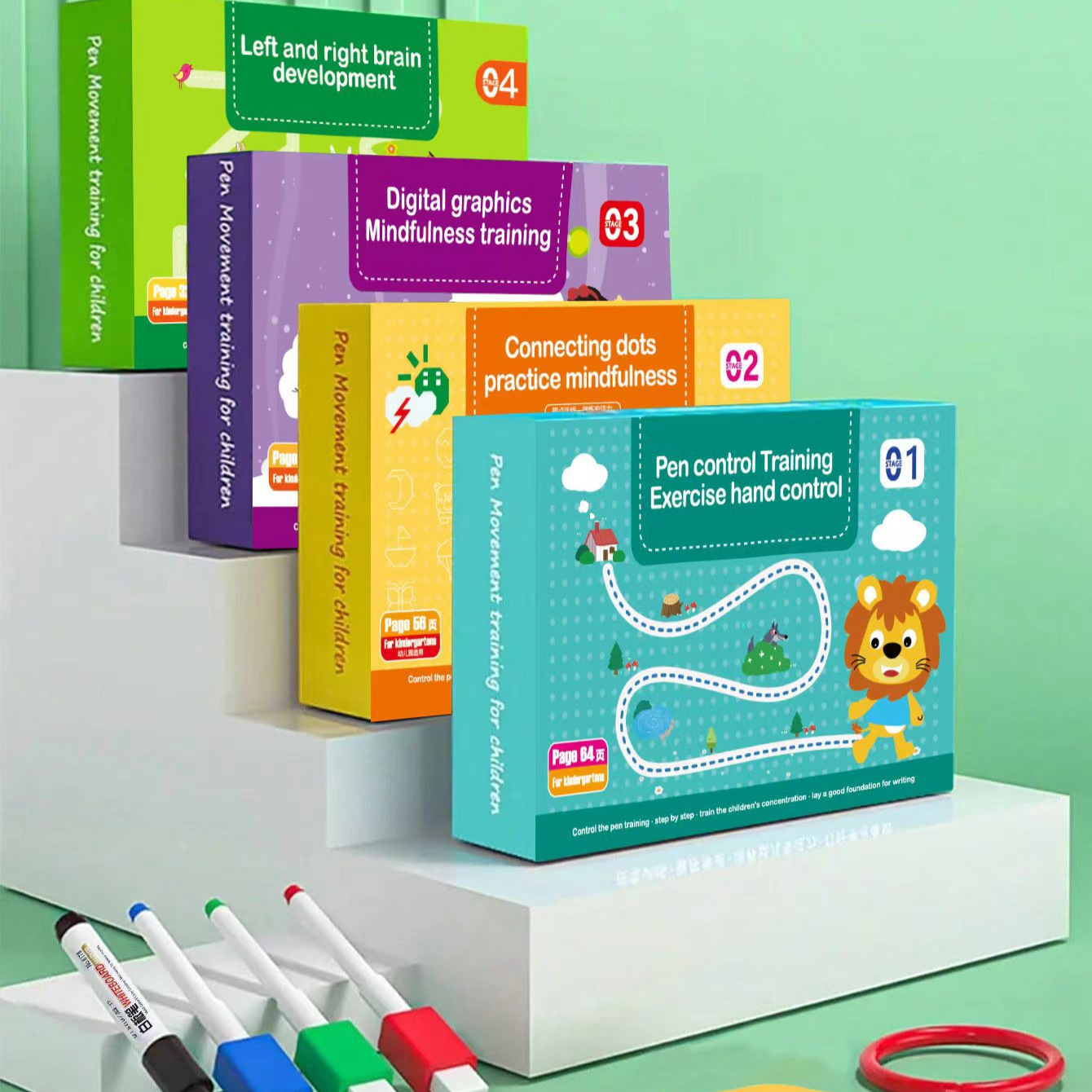 Pen control training book for kindergarten erasable paper fun children's early education introduction