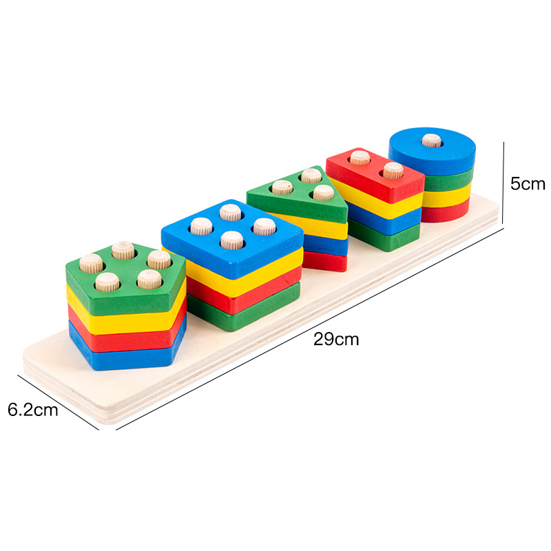 CE, EN71, CPC certified wooden pillar sets for children Montessori early childhood educational toys
