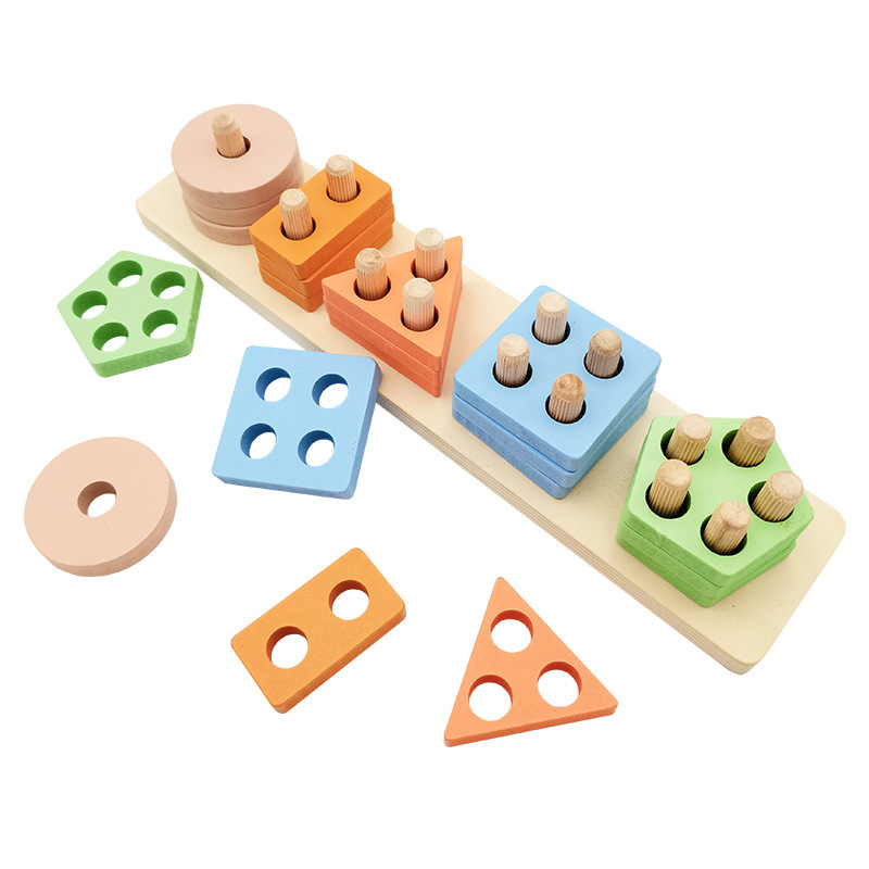 CE, EN71, CPC certified wooden pillar sets for children Montessori early childhood educational toys