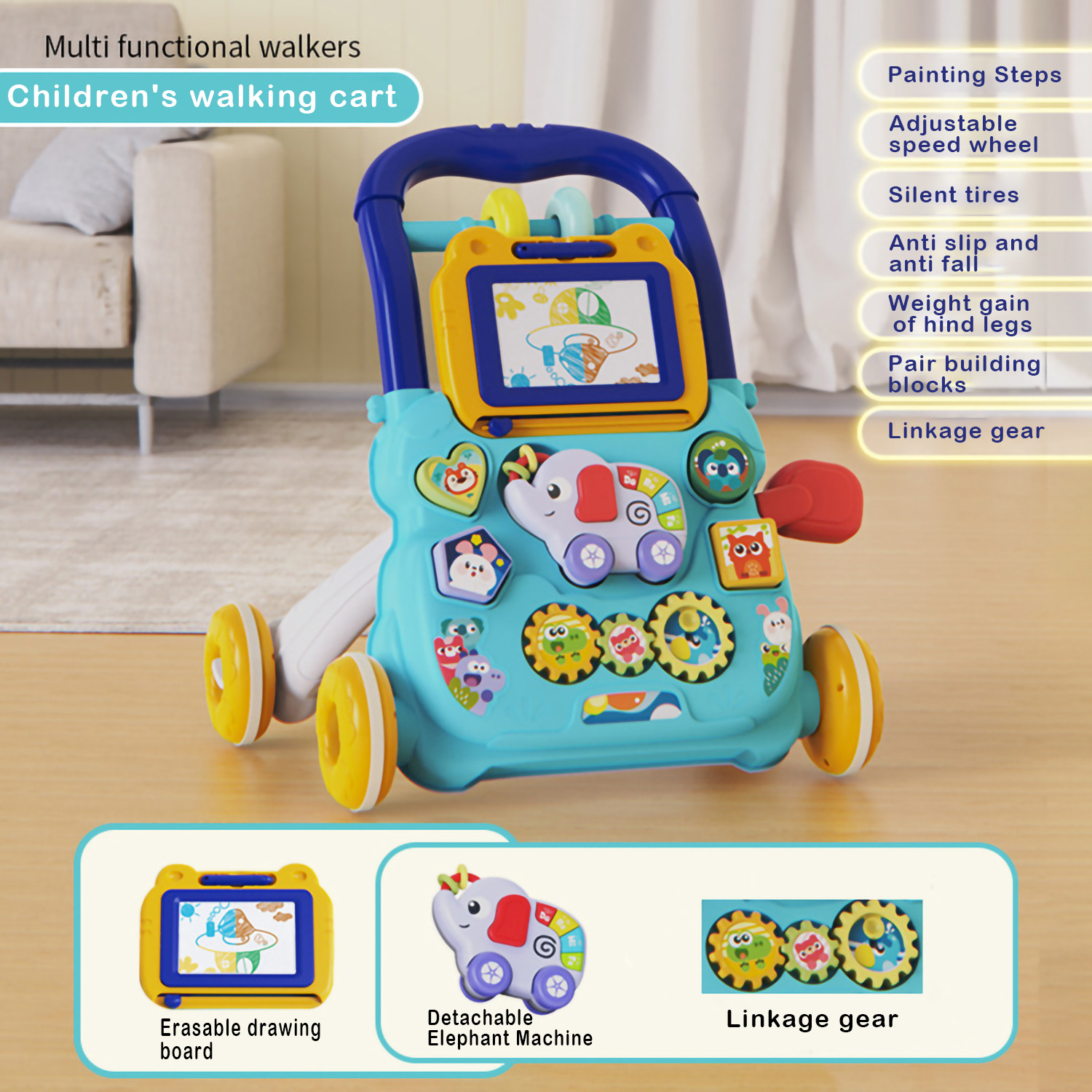 Hot supply children's baby music push walker baby early education