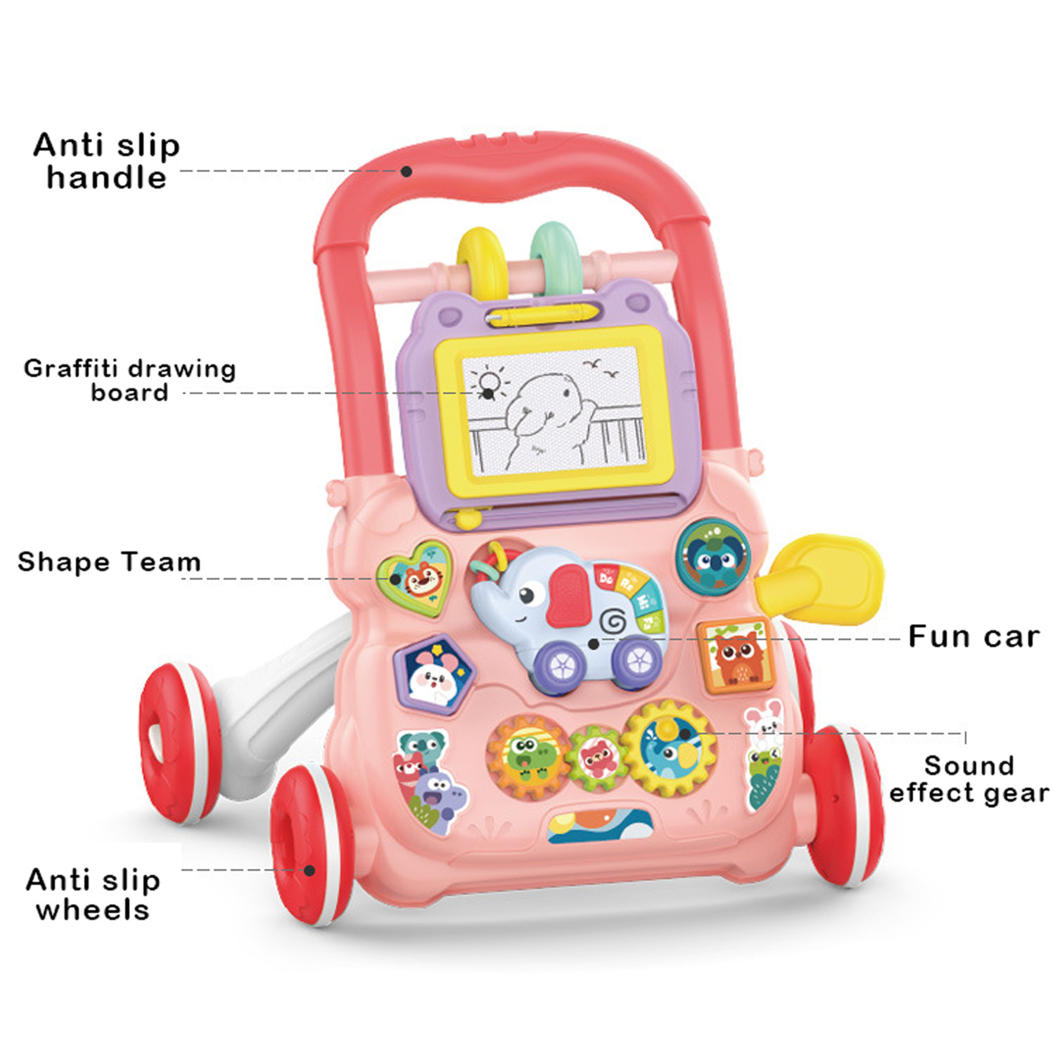 Hot supply children's baby music push walker baby early education