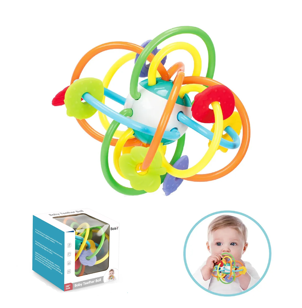 Baby Teether Hand Grip Ball (with soft rubber sheet)