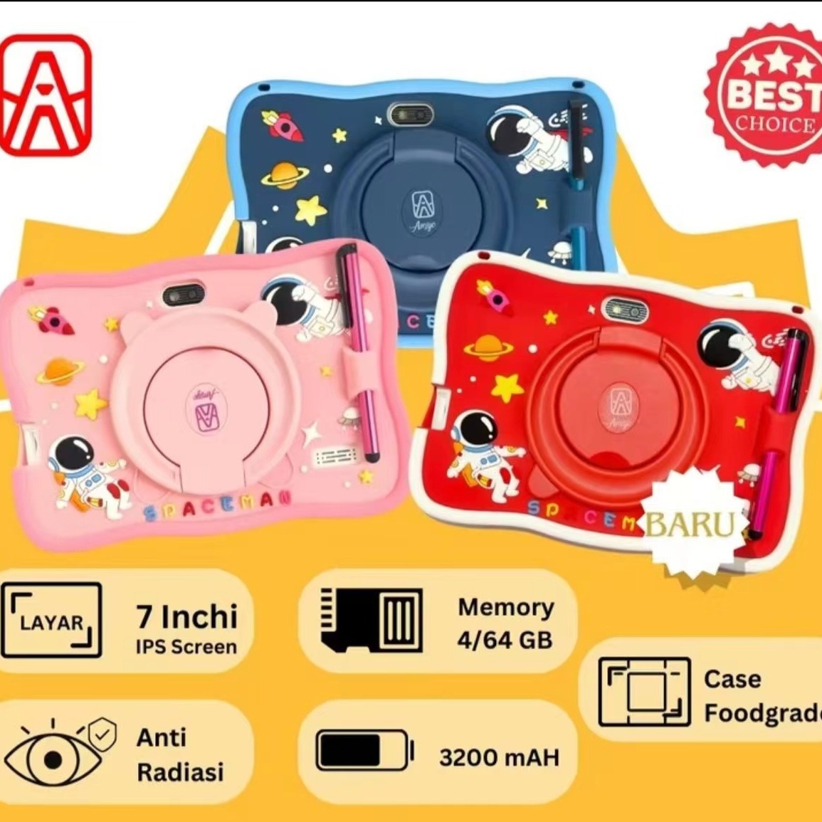 7-inch cartoon children's tablet IPS screen with IWAWA parental control fall protection handwriting smart