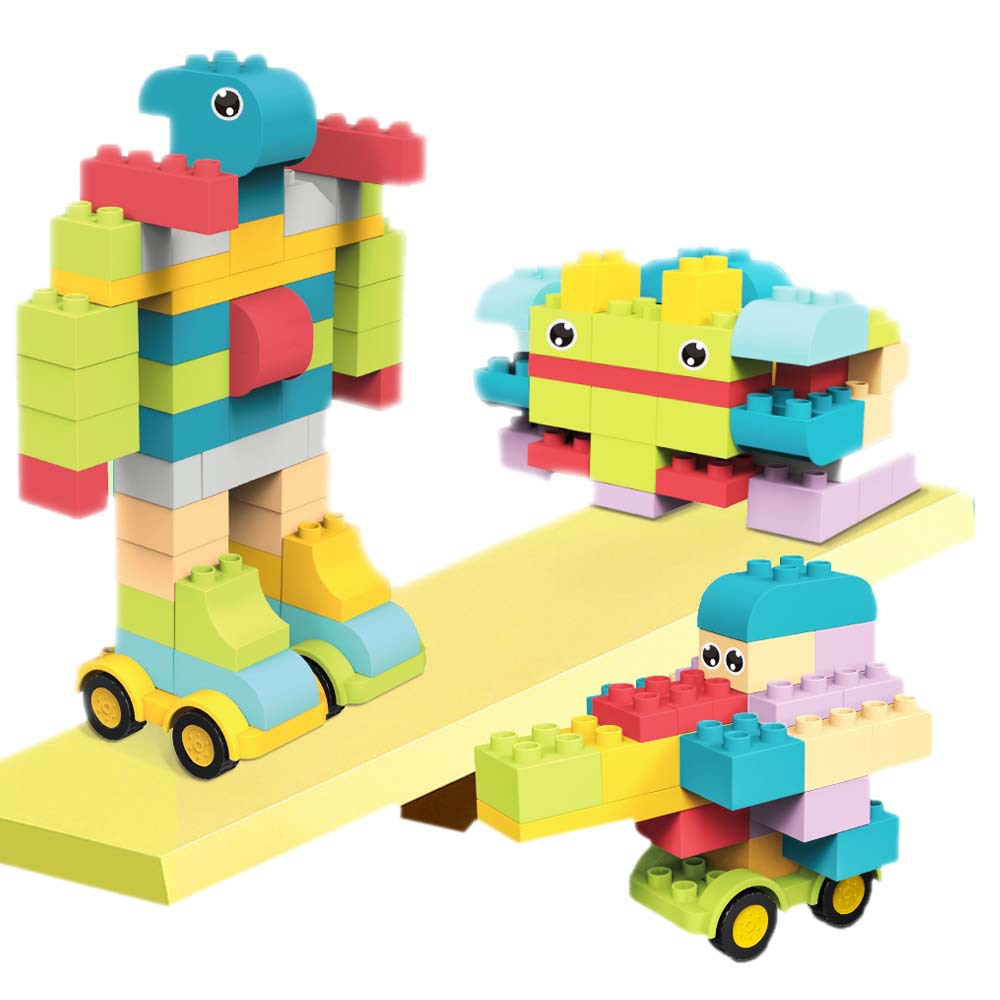 Hot selling children's toys baby creative educational building blocks assembly toys large particles educational three-dimensional building soft rubber blocks