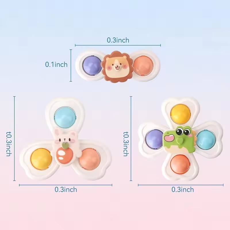 Baby cartoon suction cup rotating fun artifact on the table, help baby train grasping ability