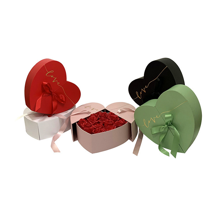 Caja de Regalo Corazón 'LOVE' de Doble Abertura Olipai - Para Flores, Regalos Corporativos y Detalles de Lujo - Venta al por Mayor para Proveedores de Regalos