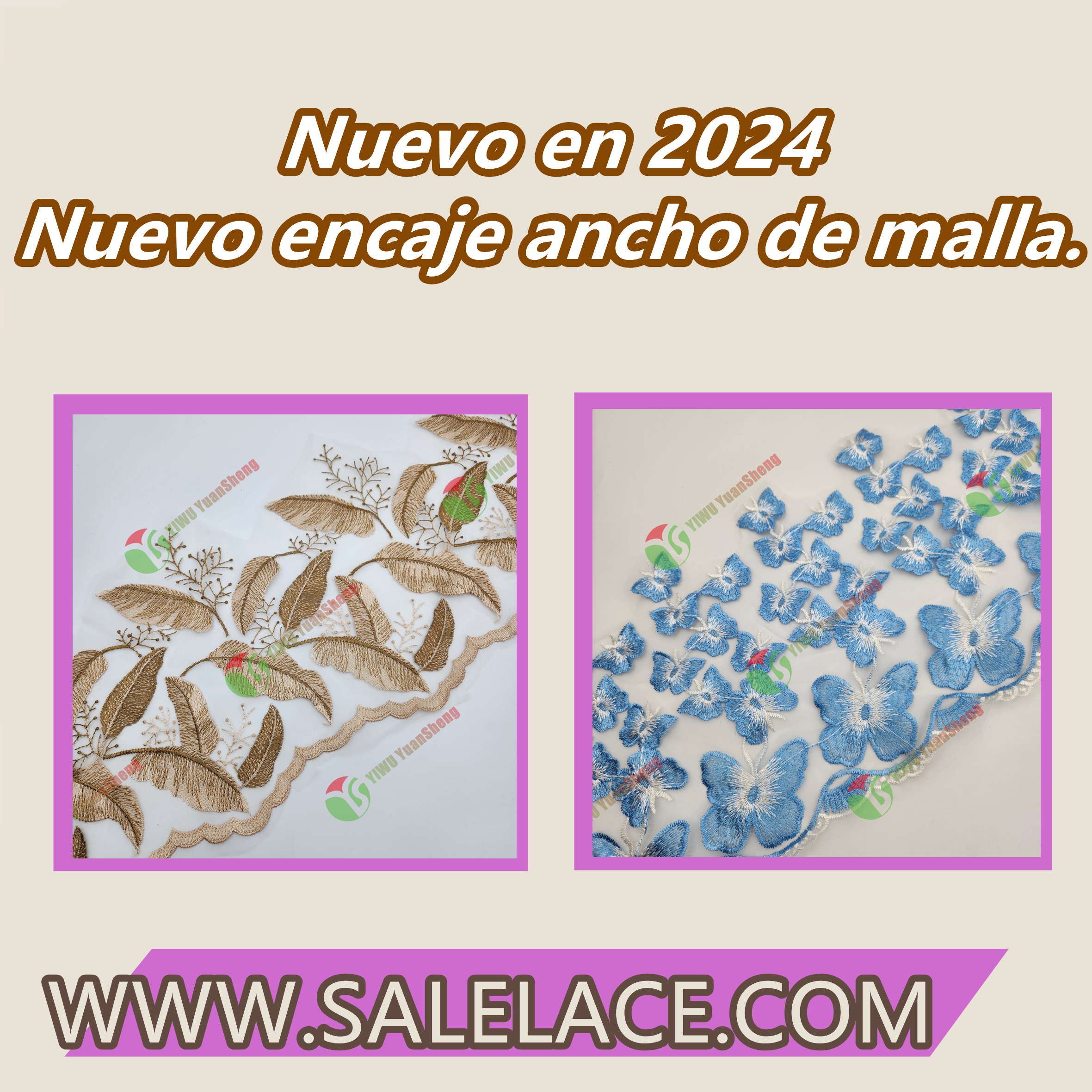 ¡Nueva serie de encaje de malla, bicolor y tricolor, especialmente diseñada para ropa musulmana, vestidos y faldas infantiles!-ywys