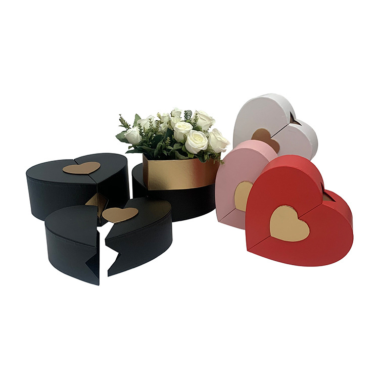 Caja de Regalo Corazón de Doble Abertura de Alta Gama Olipai - Para Empaque de Lujo de Flores, Regalos Nupciales y Detalles - Venta al por Mayor para Proveedores de Eventos