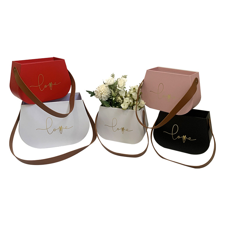 Juego de 2 Cestas con Asas de Cuero para Flores con Stock Inmediato Olipai - Para Arreglos Florales y Regalos de Lujo - Venta al por Mayor para Importadores y Mayoristas