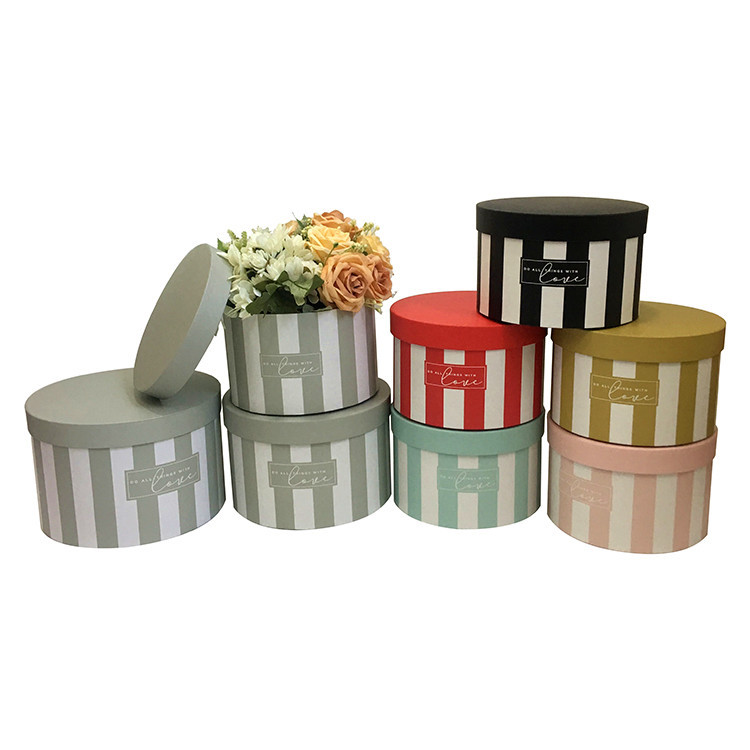 Juego de 3 Cubos para Flores con Diseño a Rayas | Moderno y Elegante | EN STOCK | Para Mayoristas y Floristerías