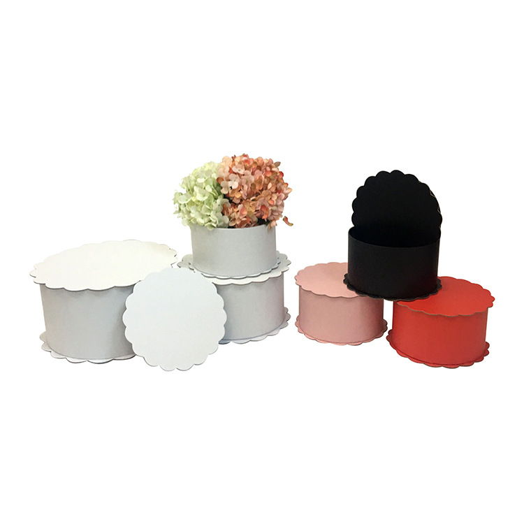Juego de 3 Cajas Redondas con Detalles de Encaje para Flores | Diseño Sólido y Elegante | Para Mayoristas