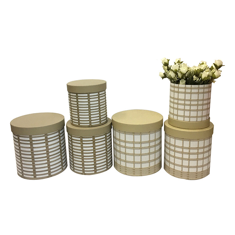 Juego de 3 Cubos Redondos con Diseño de Mimbre para Flores | Apariencia Natural | Para Mayoristas