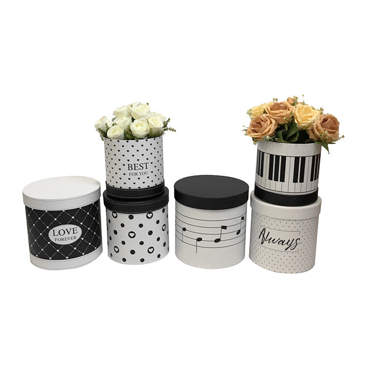 Juego de 3 Cubos Redondos en Blanco y Negro | Diseño Moderno | EN STOCK | Para Mayoristas