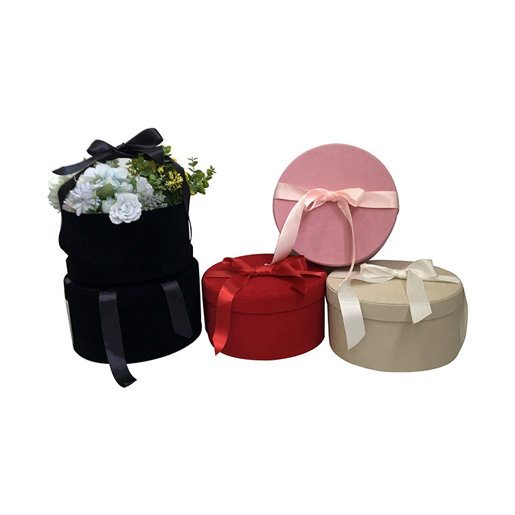 Juego de 2 Cajas Redondas de Felpa de Lujo | EN STOCK | Para Mayoristas