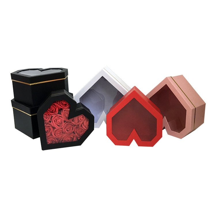 Juego de 3 Cajas Corazón con Ventana | EN STOCK | Para Mayoristas