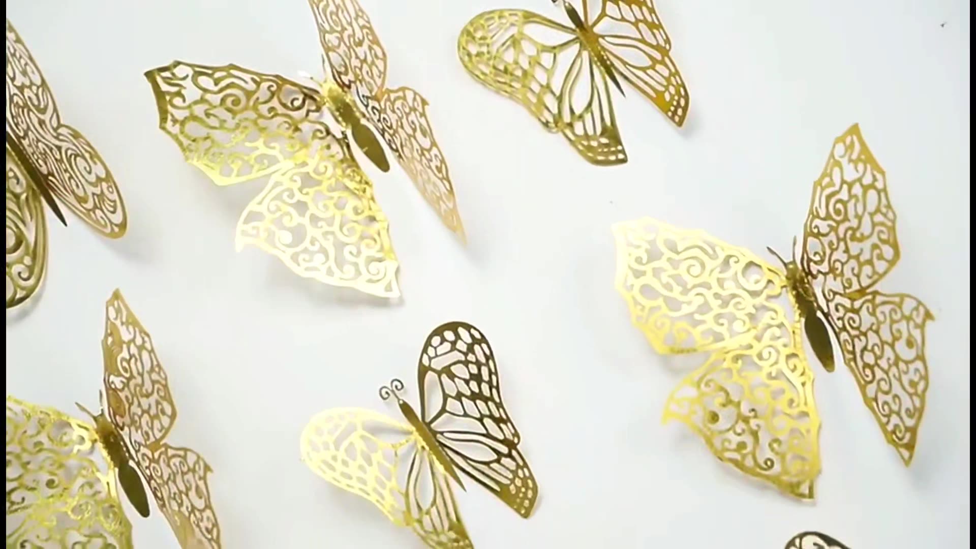 Lote de 12 Mariposas Adhesivas Caladas 3D para Exportación - Decoración Artística para Paredes y Fiestas - Colores Vibrantes para Hogares y Mayoristas