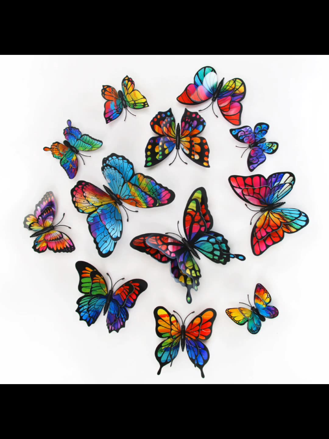 Lote de 12 Mariposas 3D de Doble Capa para Amazon FBA - Decoración para Pared de Sala, Dormitorio y Centros Comerciales - Ideal para Fiestas y Mayoristas