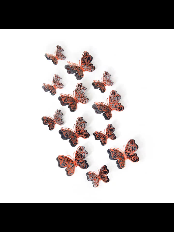 Mariposas 3D de Doble Capa para Fiestas - Decoración Calada de Mesa y Pared para Ambientación - Diseño de Papel para Fondos y Exportación - Set para Mayoristas