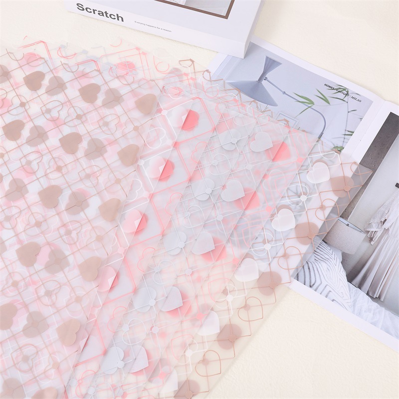 Film Mate para Envolver Flores con Diseño 'Corazones Radiantes' - Estilo Moderno y Fresco - Papel Impermeable para Florerías Jóvenes - Venta al por Mayor (Nuevo Diseño 2024)