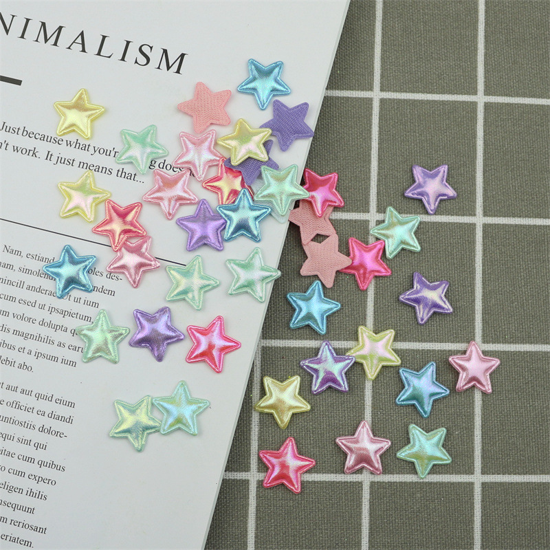 Estrellas de Tela Nacarada de 1.8cm - Componentes para Fabricación de Accesorios de Pelo, Muñecas y Manualidades - Proveedor Mayorista 