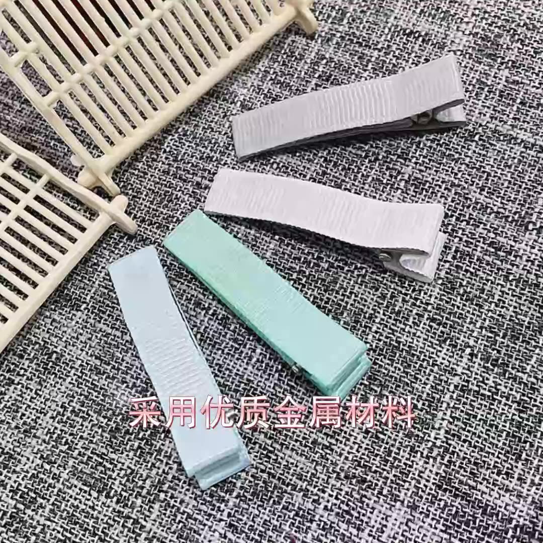 Pinzas de Pato con Moño para Niñas - Mayorista de Accesorios para el Cabello (Tira de Tela Completa, Doble Horquilla)