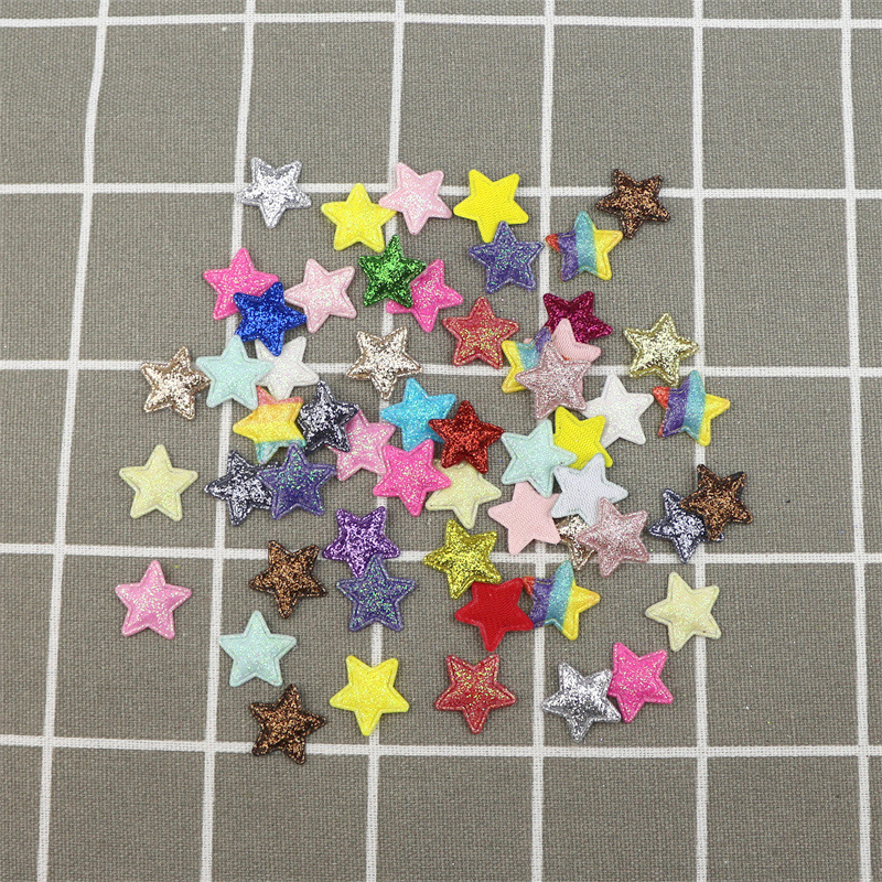 Estrellas Brillantes de 1.8cm con Purpurina - Componentes para Fabricación de Accesorios de Pelo, Muñecas y Manualidades - Proveedor Mayorista