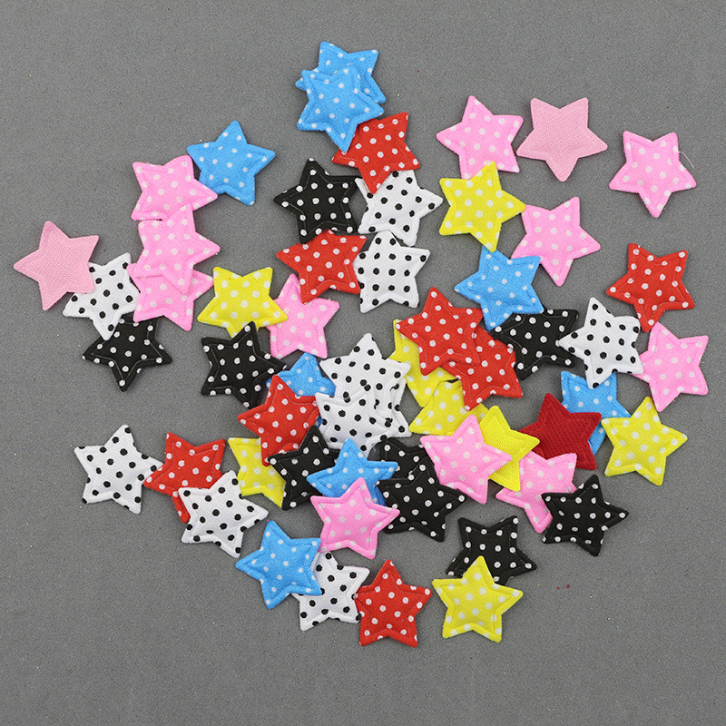 Estrellas de Puntos Coloridos de 2.5cm con Estampado - Componentes para Fabricación de Accesorios Infantiles y Manualidades - Proveedor Directo de Fábrica