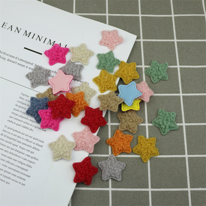 Estrellas de Felpa Tipo Teddy de 3cm - Componentes para Fabricación de Accesorios de Pelo y Manualidades - Proveedor Mayorista