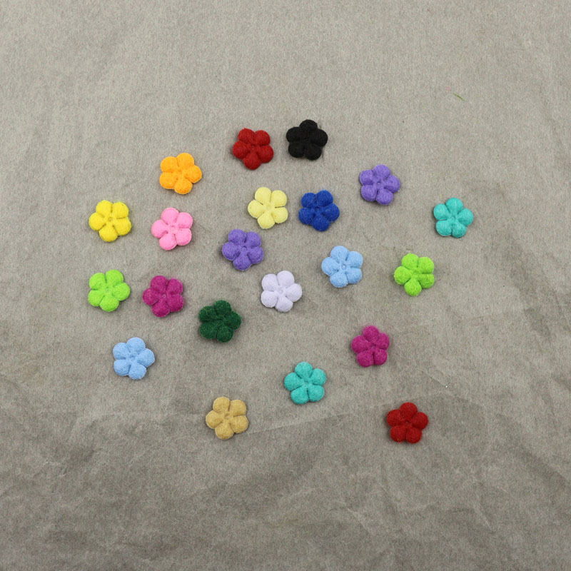 Flores Mini de Fieltro de 1cm - Componentes de Precisión para Fabricación de Accesorios de Pelo, Ropa, Calzado y Manualidades - Proveedor Mayorista