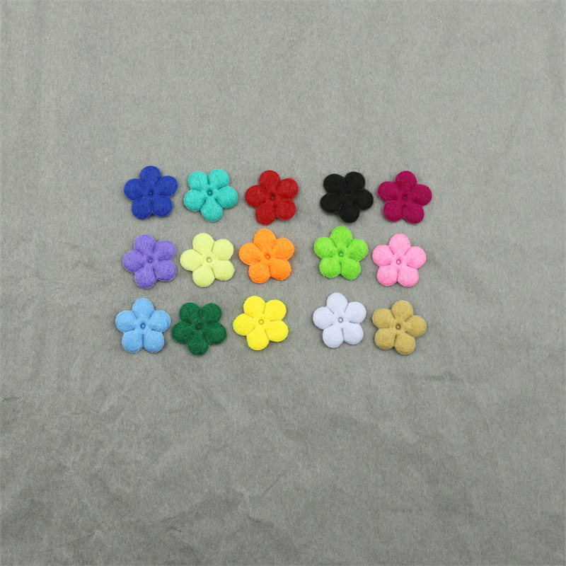 Flores Mini de Fieltro de 1.5cm - Componentes para Fabricación de Accesorios de Pelo, Adornos Textiles y Manualidades - Proveedor Mayorista