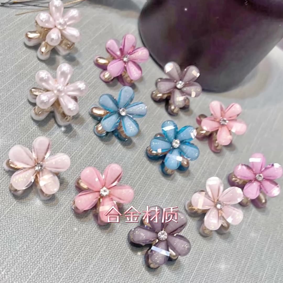 Pinzas Mini de Camelia para Mayoristas - Accesorios para Cabello de Aleación con Diseño Dulce 