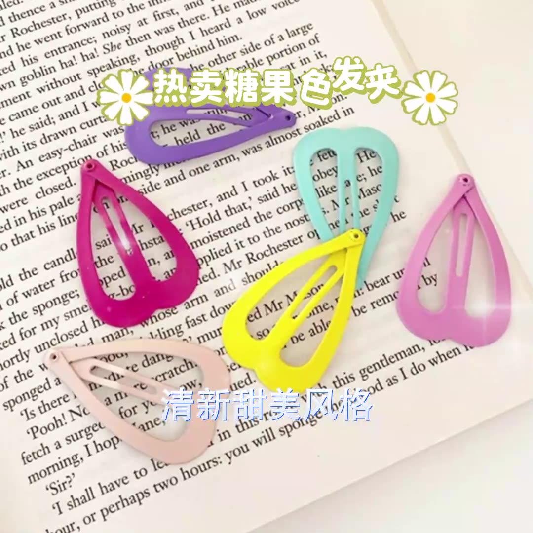 Set de Broches BB Infantiles en Colores Pastel - Pinzas en Forma de Lágrima con Esmalte