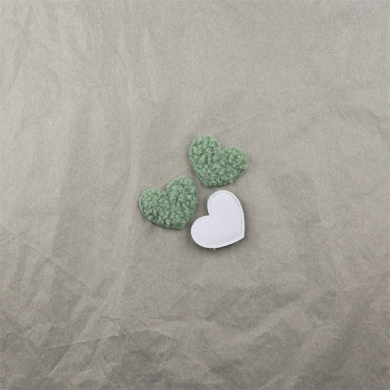 Corazones de Felpa Tipo Teddy de 3.5cm - Componentes para Fabricación de Accesorios de Pelo, Diademas y Manualidades - Proveedor Mayorista