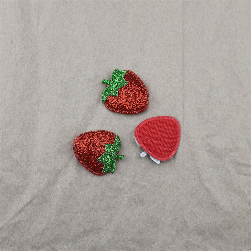 Fresas Brillantes de 2.5cm con Purpurina - Componentes para Fabricación de Accesorios de Pelo, Ropa y Juguetes - Proveedor Mayorista