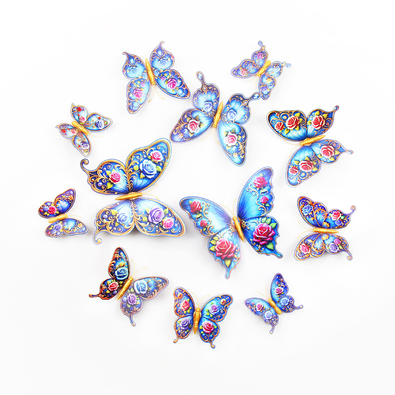 Lote de 12 Mariposas 3D de Doble Capa para Pared Infantil - Diseño Realista y Divertido - Decoración Creativa y Segura para Habitación de Niños - Venta por Lotes para Mayoristas