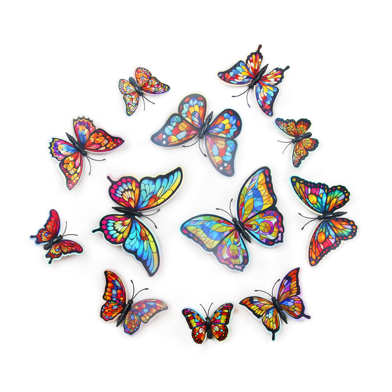 Mariposas Magnéticas de PVC de Alta Definición - Diseño 3D de una Capa con Imán - Reutilizables para Decoración de Pared y Puertas de Nevera - Venta por Lotes para Mayoristas